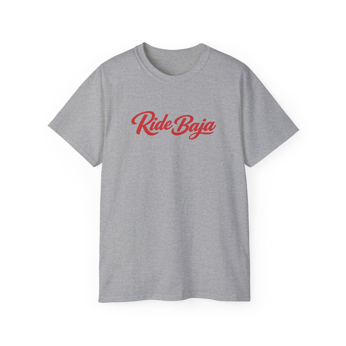Ride Baja T-Shirt — Retro Script Graphic Tee for Baja Riders & Off-Road Fans