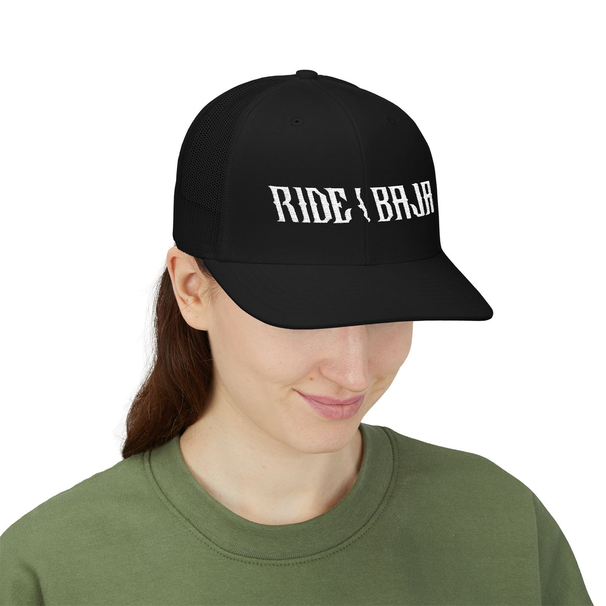 Ride Baja Trucker Cap - Mesh Snapback Hat for Motorcycle & Adventure Fans