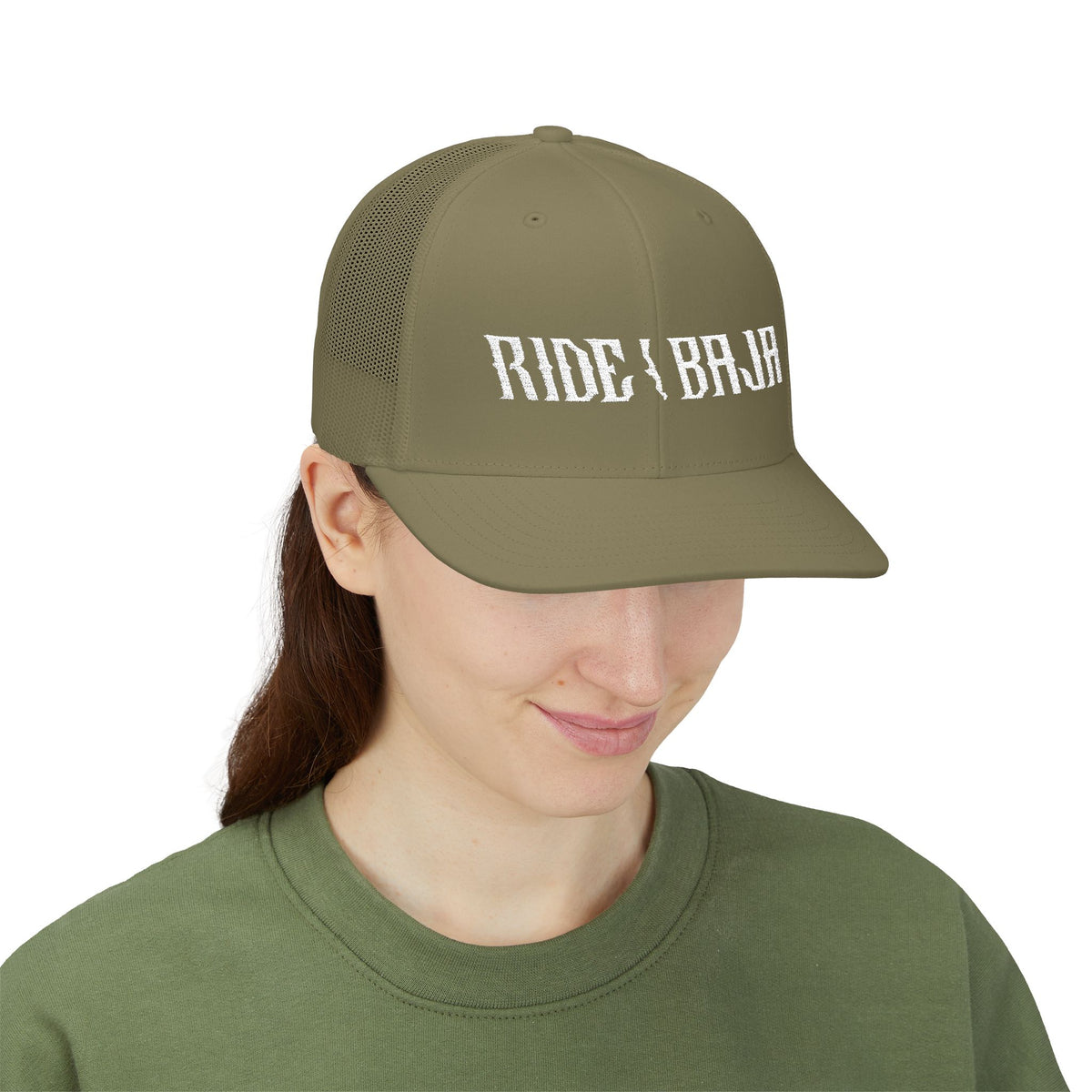Ride Baja Trucker Cap - Mesh Snapback Hat for Motorcycle & Adventure Fans
