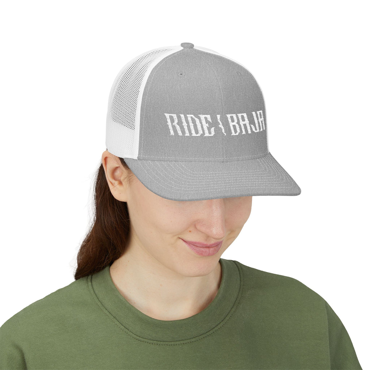 Ride Baja Trucker Cap - Mesh Snapback Hat for Motorcycle & Adventure Fans