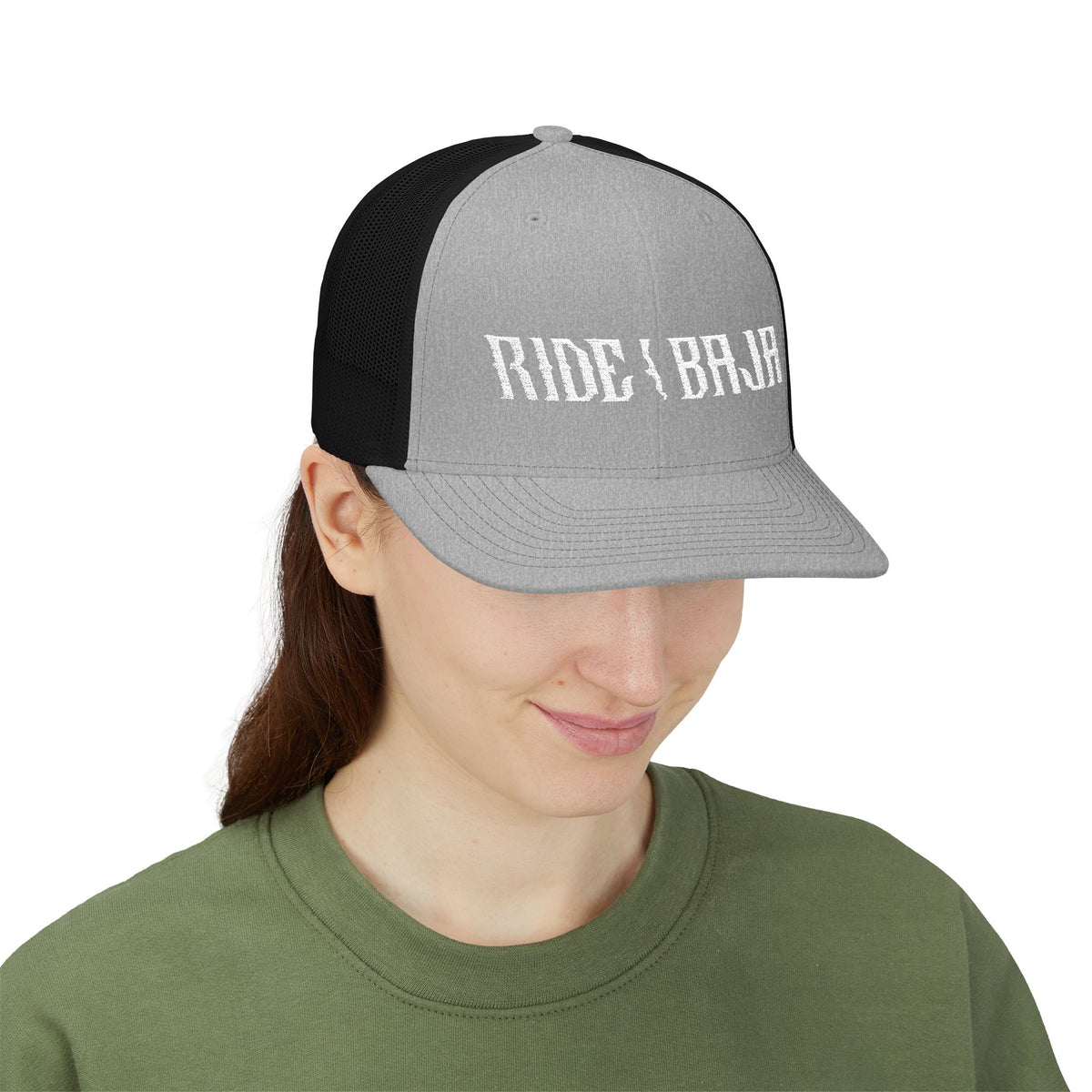 Ride Baja Trucker Cap - Mesh Snapback Hat for Motorcycle & Adventure Fans