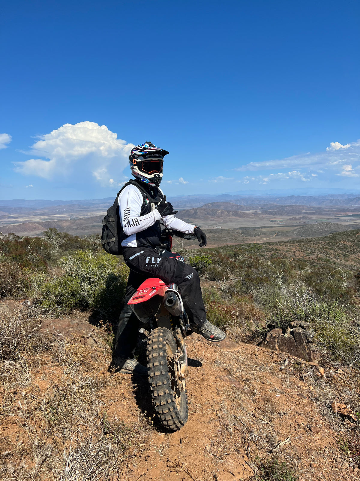 Riding dirt bikes in Baja