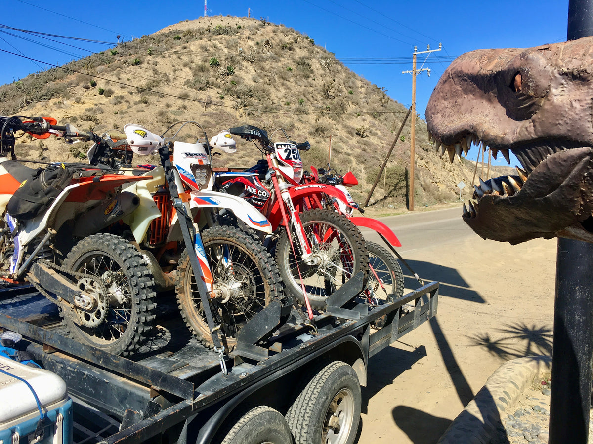 Motorcycle group rides in Baja.