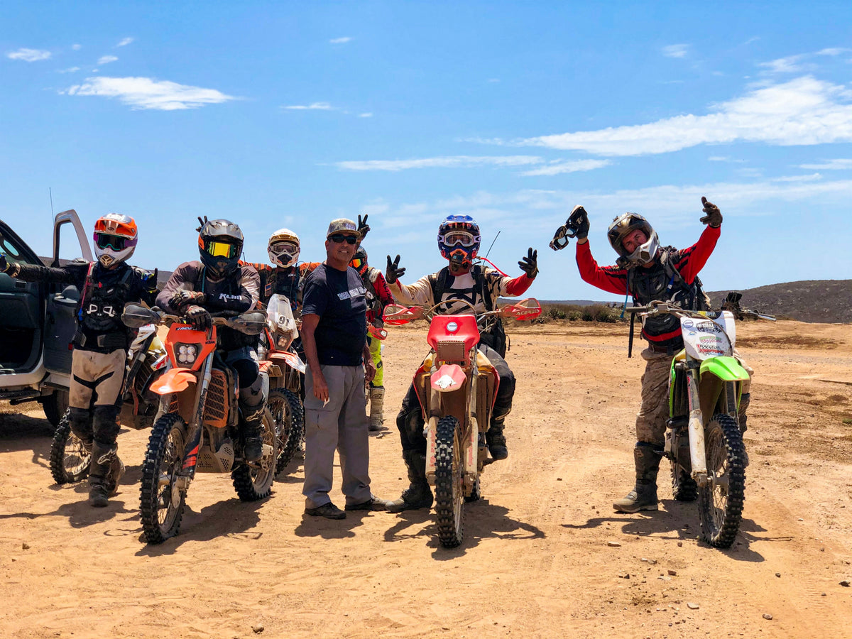 dirt bike group ride in Baja.