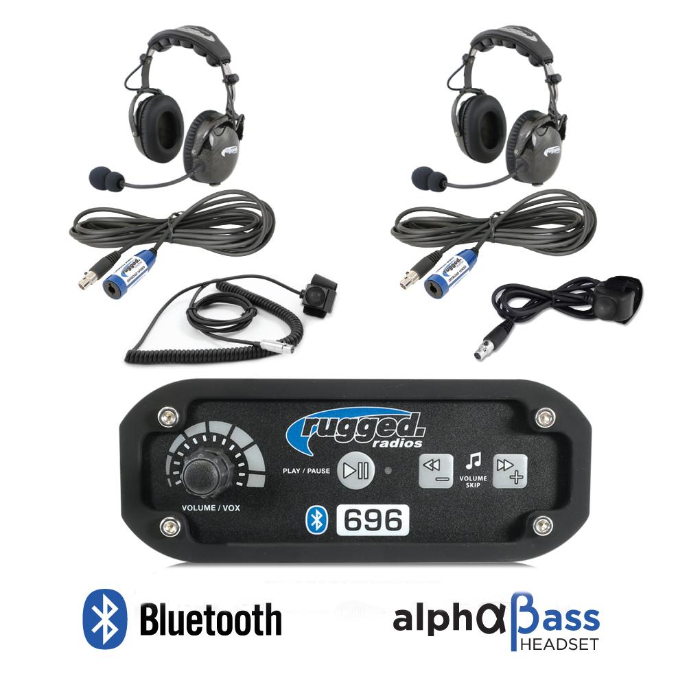 696 2 Place Intercom System With Alpha Bass Headsets &amp; PTTs